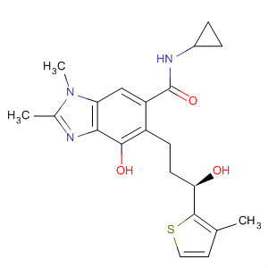 917958-14-6  1H-Benzimidazole-6-carboxamide,N-cyclopropyl-4-hydroxy-5-[(3R)-3-hydroxy-3-(3-methyl-2-thienyl)propyl]-1,2-dimethyl-