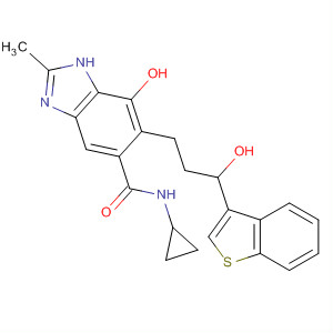 917959-42-3  1H-Benzimidazole-5-carboxamide,6-[(3R)-3-benzo[b]thien-3-yl-3-hydroxypropyl]-N-cyclopropyl-7-hydroxy-2-methyl-
