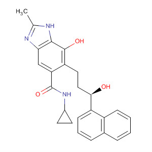 917959-43-4  1H-Benzimidazole-5-carboxamide,N-cyclopropyl-7-hydroxy-6-[(3R)-3-hydroxy-3-(1-naphthalenyl)propyl]-2-methyl-