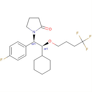 917964-74-0  2-Pyrrolidinone,1-[(1R,2S)-2-cyclohexyl-1-(4-fluorophenyl)-2-(4,4,4-trifluorobutoxy)ethyl]-, rel-