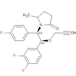 917964-76-2  2-Pyrrolidinone,1-[(1R,2S)-2-(3,4-difluorophenyl)-1-(4-fluorophenyl)-2-(2-propyn-1-yloxy)ethyl]-5-methyl-, rel-