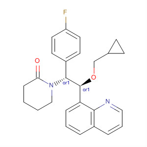 917965-46-9  2-Piperidinone,1-[(1R,2S)-2-(cyclopropylmethoxy)-1-(4-fluorophenyl)-2-(8-quinolinyl)ethyl]-, rel-