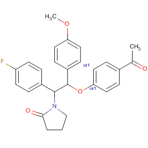 917965-64-1  2-Pyrrolidinone,1-[(1R,2S)-2-(4-acetylphenoxy)-1-(4-fluorophenyl)-2-(4-methoxyphenyl)ethyl]-, rel-