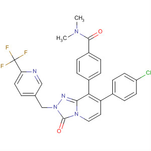 917968-21-9  Benzamide,4-[7-(4-chlorophenyl)-2,3-dihydro-3-oxo-2-[[6-(trifluoromethyl)-3-pyridinyl]methyl]-1,2,4-triazolo[4,3-a]pyridin-8-yl]-N,N-dimethyl-