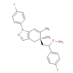 917982-26-4  1H-Indazole,1-(4-fluorophenyl)-5-[2-(4-fluorophenyl)-2-methoxyethyl]-4,5-dihydro-5,6-dimethyl-, (5R)-