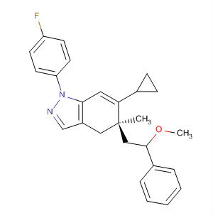 917982-28-6  1H-Indazole,6-cyclopropyl-1-(4-fluorophenyl)-4,5-dihydro-5-(2-methoxy-2-phenylethyl)-5-methyl-, (5R)-
