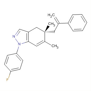 917983-25-6  1H-Indazole,1-(4-fluorophenyl)-4,5-dihydro-5,6-dimethyl-5-(2-phenyl-2-propen-1-yl)-,(5S)-