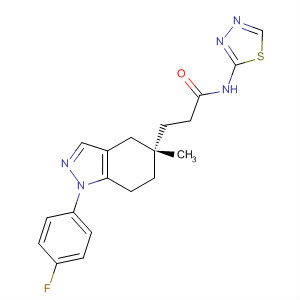 917983-59-6  1H-Indazole-5-propanamide,1-(4-fluorophenyl)-4,5,6,7-tetrahydro-5-methyl-N-1,3,4-thiadiazol-2-yl-,(5S)-
