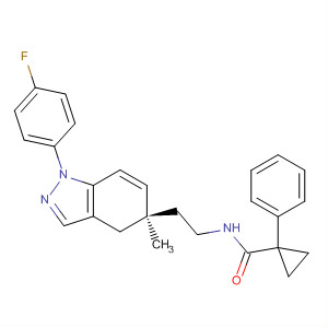 917984-12-4  Cyclopropanecarboxamide,N-[2-[(5R)-1-(4-fluorophenyl)-4,5-dihydro-5-methyl-1H-indazol-5-yl]ethyl]-1-phenyl-