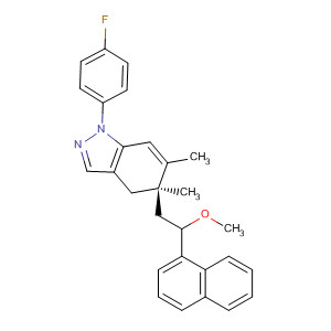917984-48-6  1H-Indazole,1-(4-fluorophenyl)-4,5-dihydro-5-[2-methoxy-2-(1-naphthalenyl)ethyl]-5,6-dimethyl-, (5R)-