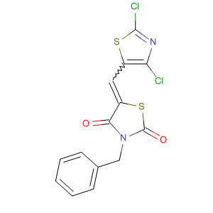 918131-11-0  2,4-Thiazolidinedione,5-[(2,4-dichloro-5-thiazolyl)methylene]-3-(phenylmethyl)-