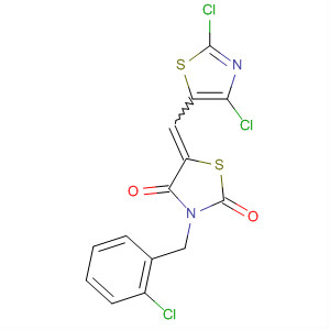 918131-13-2  2,4-Thiazolidinedione,3-[(2-chlorophenyl)methyl]-5-[(2,4-dichloro-5-thiazolyl)methylene]-