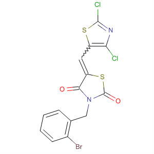 918131-14-3  2,4-Thiazolidinedione,3-[(2-bromophenyl)methyl]-5-[(2,4-dichloro-5-thiazolyl)methylene]-