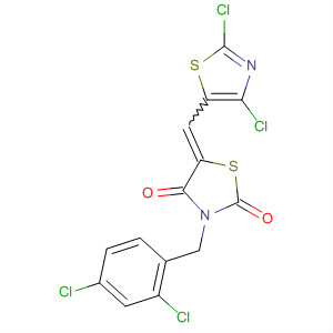 918131-15-4  2,4-Thiazolidinedione,3-[(2,4-dichlorophenyl)methyl]-5-[(2,4-dichloro-5-thiazolyl)methylene]-