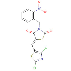 918131-16-5  2,4-Thiazolidinedione,5-[(2,4-dichloro-5-thiazolyl)methylene]-3-[(2-nitrophenyl)methyl]-