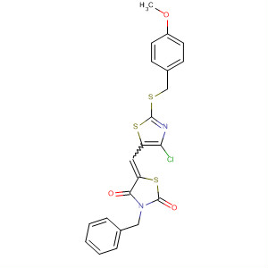 918131-23-4  2,4-Thiazolidinedione,5-[[4-chloro-2-[[(4-methoxyphenyl)methyl]thio]-5-thiazolyl]methylene]-3-(phenylmethyl)-