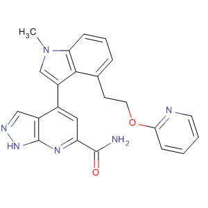 918132-72-6  1H-Pyrazolo[3,4-b]pyridine-6-carboxamide,4-[1-methyl-4-[2-(2-pyridinyloxy)ethyl]-1H-indol-3-yl]-