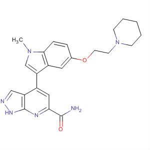 918132-74-8  1H-Pyrazolo[3,4-b]pyridine-6-carboxamide,4-[1-methyl-5-[2-(1-piperidinyl)ethoxy]-1H-indol-3-yl]-