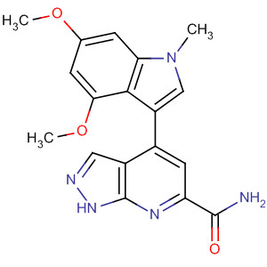 918132-82-8  1H-Pyrazolo[3,4-b]pyridine-6-carboxamide,4-(4,6-dimethoxy-1-methyl-1H-indol-3-yl)-