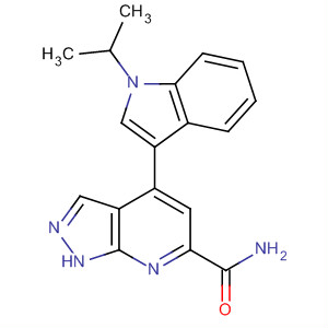 918132-95-3  1H-Pyrazolo[3,4-b]pyridine-6-carboxamide,4-[1-(1-methylethyl)-1H-indol-3-yl]-