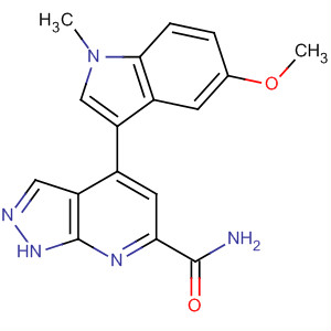 918133-03-6  1H-Pyrazolo[3,4-b]pyridine-6-carboxamide,4-(5-methoxy-1-methyl-1H-indol-3-yl)-