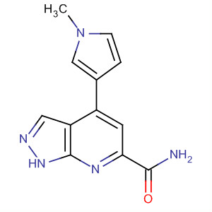 918133-04-7  1H-Pyrazolo[3,4-b]pyridine-6-carboxamide, 4-(1-methyl-1H-pyrrol-3-yl)-