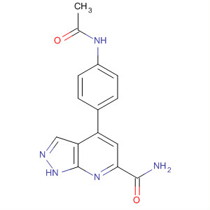 918133-05-8  1H-Pyrazolo[3,4-b]pyridine-6-carboxamide, 4-[4-(acetylamino)phenyl]-