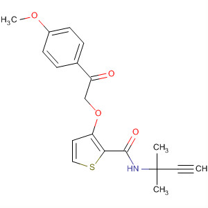 918136-16-0  2-Thiophenecarboxamide,N-(1,1-dimethyl-2-propyn-1-yl)-3-[2-(4-methoxyphenyl)-2-oxoethoxy]-