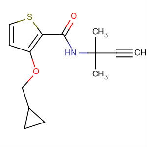 918136-18-2  2-Thiophenecarboxamide,3-(cyclopropylmethoxy)-N-(1,1-dimethyl-2-propyn-1-yl)- 918136-18-2  2-Thiophenecarboxamide,3-(cyclopropylmethoxy)-N-(1,1-dimethyl-2-propyn-1-yl)-
