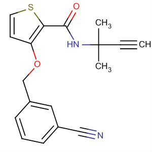 918136-19-3  2-Thiophenecarboxamide,3-[(3-cyanophenyl)methoxy]-N-(1,1-dimethyl-2-propyn-1-yl)-