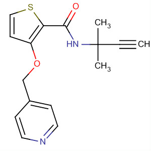918136-23-9  2-Thiophenecarboxamide,N-(1,1-dimethyl-2-propyn-1-yl)-3-(4-pyridinylmethoxy)- 918136-23-9  2-Thiophenecarboxamide,N-(1,1-dimethyl-2-propyn-1-yl)-3-(4-pyridinylmethoxy)-