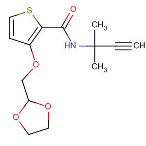 918136-25-1  2-Thiophenecarboxamide,N-(1,1-dimethyl-2-propyn-1-yl)-3-(1,3-dioxolan-2-ylmethoxy)- 918136-25-1  2-Thiophenecarboxamide,N-(1,1-dimethyl-2-propyn-1-yl)-3-(1,3-dioxolan-2-ylmethoxy)-
