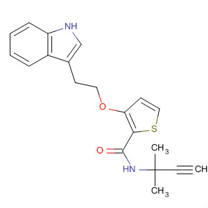 918136-26-2  2-Thiophenecarboxamide,N-(1,1-dimethyl-2-propyn-1-yl)-3-[2-(1H-indol-3-yl)ethoxy]-