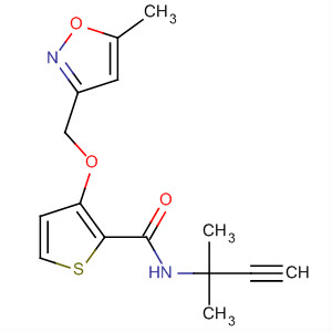 918136-31-9  2-Thiophenecarboxamide,N-(1,1-dimethyl-2-propyn-1-yl)-3-[(5-methyl-3-isoxazolyl)methoxy]-