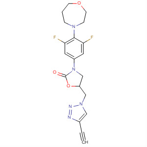 918137-40-3  2-Oxazolidinone,3-[3,5-difluoro-4-(tetrahydro-1,4-oxazepin-4(5H)-yl)phenyl]-5-[(4-ethynyl-1H-1,2,3-triazol-1-yl)methyl]-