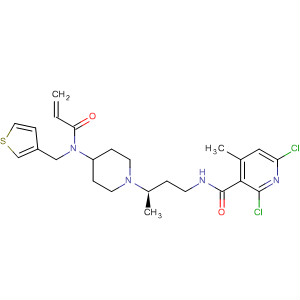 918139-82-9  3-Pyridinecarboxamide,2,6-dichloro-4-methyl-N-[(3R)-3-[4-[(1-oxo-2-propen-1-yl)(3-thienylmethyl)amino]-1-piperidinyl]butyl]-