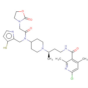 918140-25-7  3-Pyridinecarboxamide,6-chloro-2,4-dimethyl-N-[(3R)-3-[4-[[2-(2-oxo-3-oxazolidinyl)acetyl](4-thiazolylmethyl)amino]-1-piperidinyl]butyl]-