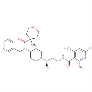 918140-32-6  3-Pyridinecarboxamide,6-chloro-2,4-dimethyl-N-[(3R)-3-[4-[(phenylmethyl)[(tetrahydro-4-methyl-2H-pyran-4-yl)carbonyl]amino]-1-piperidinyl]butyl]-