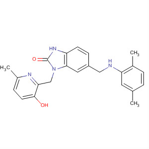 918155-59-6  2H-Benzimidazol-2-one,6-[[(2,5-dimethylphenyl)amino]methyl]-1,3-dihydro-1-[(3-hydroxy-6-methyl-2-pyridinyl)methyl]-