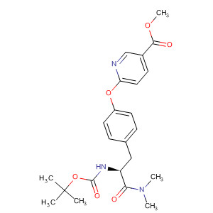 918157-22-9  3-Pyridinecarboxylic acid,6-[4-[(2S)-3-(dimethylamino)-2-[[(1,1-dimethylethoxy)carbonyl]amino]-3-oxopropyl]phenoxy]-, methyl ester