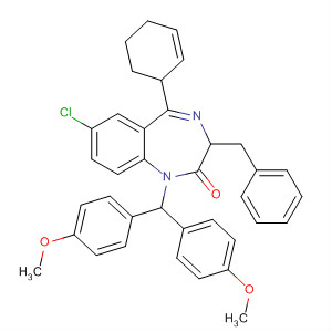918159-85-0  2H-1,4-Benzodiazepin-2-one,1-[bis(4-methoxyphenyl)methyl]-7-chloro-1,3-dihydro-5-phenyl-3-(phenylmethyl)-, (3S)-