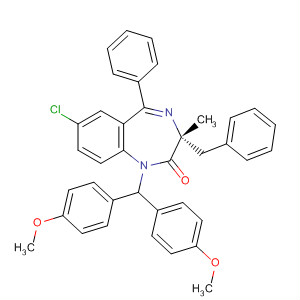918159-88-3  2H-1,4-Benzodiazepin-2-one,1-[bis(4-methoxyphenyl)methyl]-7-chloro-1,3-dihydro-3-methyl-5-phenyl-3-(phenylmethyl)-, (3R)-
