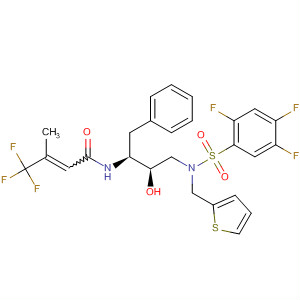 918294-45-8  2-Butenamide,4,4,4-trifluoro-N-[(1S,2R)-2-hydroxy-1-(phenylmethyl)-3-[(2-thienylmethyl)[(2,4,5-trifluorophenyl)sulfonyl]amino]propyl]-3-methyl-