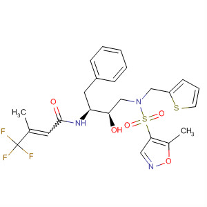 918294-51-6  2-Butenamide,4,4,4-trifluoro-N-[(1S,2R)-2-hydroxy-3-[[(5-methyl-4-isoxazolyl)sulfonyl](2-thienylmethyl)amino]-1-(phenylmethyl)propyl]-3-methyl-