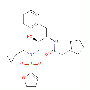 918294-73-2  2-Cyclopentene-1-acetamide,N-[(1S,2R)-3-[(cyclopropylmethyl)(2-furanylsulfonyl)amino]-2-hydroxy-1-(phenylmethyl)propyl]-, (1S)-