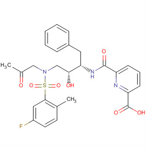 918295-19-9  2-Pyridinecarboxylic acid,6-[[[(1S,2R)-3-[[(5-fluoro-2-methylphenyl)sulfonyl](2-oxopropyl)amino]-2-hydroxy-1-(phenylmethyl)propyl]amino]carbonyl]-