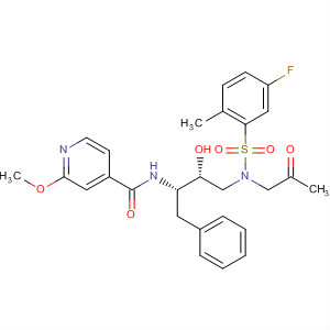 918295-25-7  4-Pyridinecarboxamide,N-[(1S,2R)-3-[[(5-fluoro-2-methylphenyl)sulfonyl](2-oxopropyl)amino]-2-hydroxy-1-(phenylmethyl)propyl]-2-methoxy-