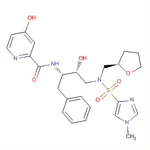 918295-43-9  2-Pyridinecarboxamide,4-hydroxy-N-[(1S,2R)-2-hydroxy-3-[[(1-methyl-1H-imidazol-4-yl)sulfonyl][[(2R)-tetrahydro-2-furanyl]methyl]amino]-1-(phenylmethyl)propyl]-