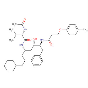 918295-56-4  Butanamide,2-(acetylamino)-N-[(1S,3S,4S)-1-(3-cyclohexylpropyl)-3-hydroxy-4-[[3-(4-methylphenoxy)-1-oxopropyl]amino]-5-phenylpentyl]-3-methyl-, (2S)-