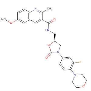 918301-51-6  3-Quinolinecarboxamide,N-[[(5S)-3-[3-fluoro-4-(4-morpholinyl)phenyl]-2-oxo-5-oxazolidinyl]methyl]-6-methoxy-2-methyl-